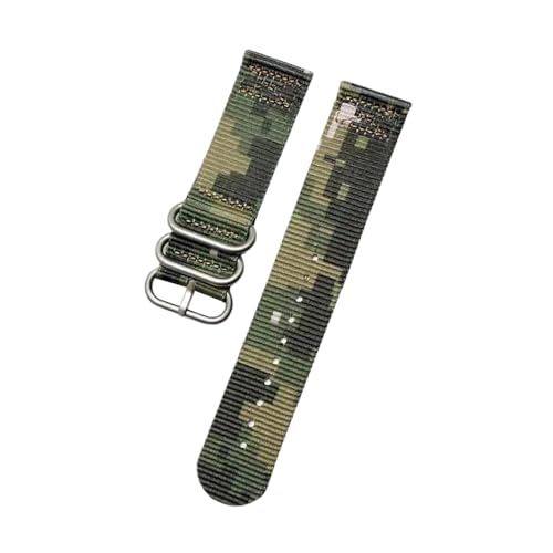 PEtbon 18mm/20mm/22mm/24mm Herren-Uhrenarmband für Outdoor-Sportarten, Camouflage-Nylon, gewebt, mit Edelstahl-Ringverschluss von PEtbon