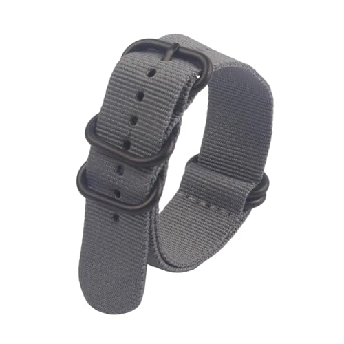 PEtbon 18mm/20mm/22mm/24mm Militär-Stil, schwarze 5-Ring-Schnalle, Herren- und Damen-Nylon-Uhrenarmband für mechanische Uhren von PEtbon