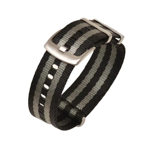 PEtbon 18mm/20mm/22mm/24mm robustes Edelstahl-Armband mit Dornschließe und hautfreundlichem Nylon-Armband für Herren und Damen, Uhrenzubehör von PEtbon