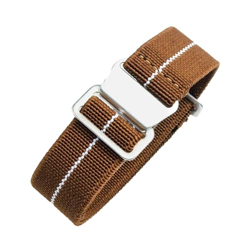 PEtbon 18mm/20mm/22mm Herren Damen elastisches Nylon-Uhrenarmband Ersatzzubehör mit Silber/Schwarz/Gold/Roségold-Schnalle von PEtbon