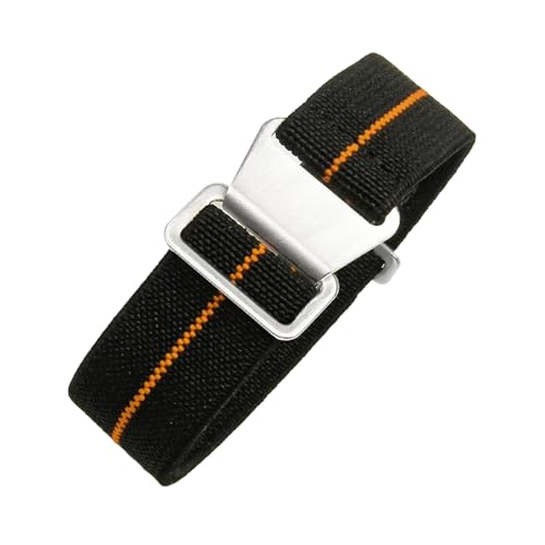 PEtbon 18mm/20mm/22mm Herren Damen elastisches Nylon-Uhrenarmband Ersatzzubehör mit Silber/Schwarz/Gold/Roségold-Schnalle von PEtbon