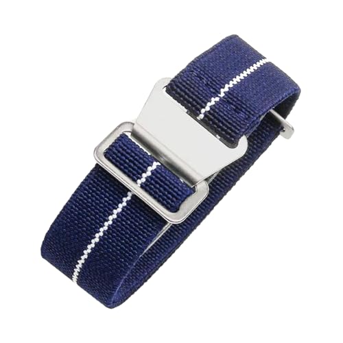 PEtbon 18mm/20mm/22mm Herren Damen elastisches Nylon-Uhrenarmband Ersatzzubehör mit Silber/Schwarz/Gold/Roségold-Schnalle von PEtbon