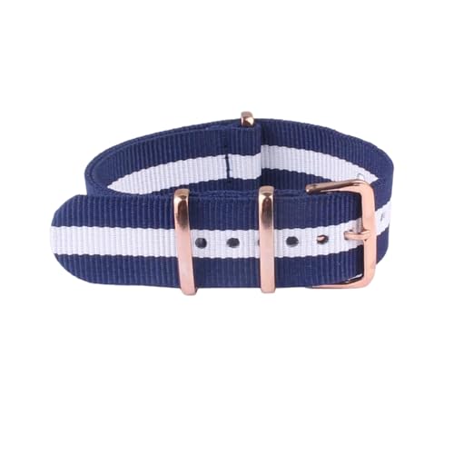 PEtbon 18mm/20mm/22mm Roségold-Schnalle, gestreift, bedruckt, lässiges Nylon-Uhrenarmband, Nato-Armbänder von PEtbon