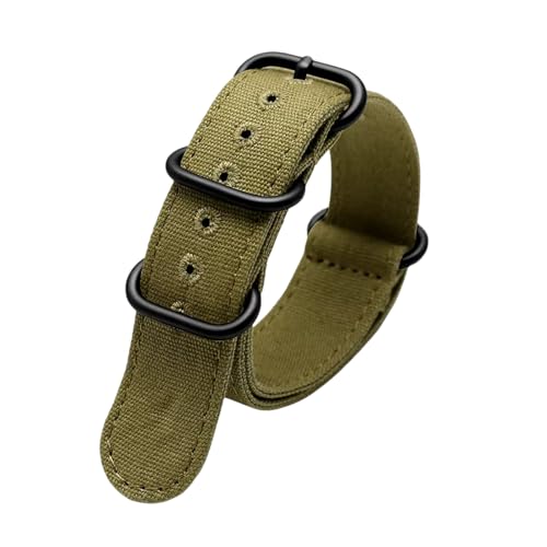 PEtbon 20/22/24/26mm Herren-Armband im Militärstil, einfarbig, Nylon-Canvas, gewebt, NATO-Armband von PEtbon