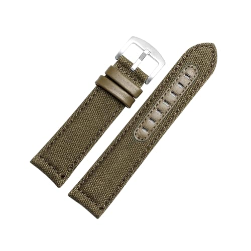 PEtbon 20/22/24mm militärisches Sport-Armband aus Canvas-Nylon, hautfreundliches, wasserdichtes Uhrenarmband aus echtem Leder von PEtbon