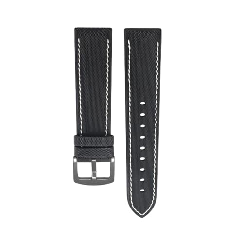 PEtbon 20mm/22mm/24mm Tauchen, Schwimmen, wasserdichtes Nylon-Armband mit Silikonboden und farbig genähtem Faden von PEtbon