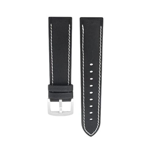 PEtbon 20mm/22mm/24mm Tauchen, Schwimmen, wasserdichtes Nylon-Armband mit Silikonboden und farbig genähtem Faden von PEtbon