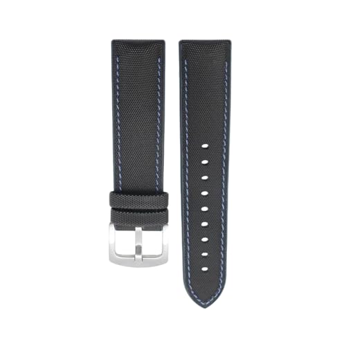 PEtbon 20mm/22mm/24mm Tauchen, Schwimmen, wasserdichtes Nylon-Armband mit Silikonboden und farbig genähtem Faden von PEtbon