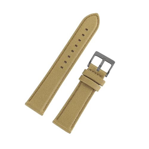 PEtbon 20mm/22mm Schnellverschluss-Uhrenarmband aus einfarbigem Nylon mit Lederfutter für Quarzuhren und mechanische Uhren von PEtbon