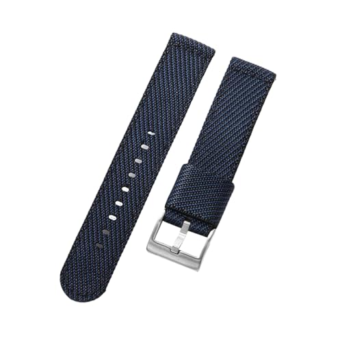 PEtbon 20mm/22mm hautfreundliches Business-Uhrenarmband aus Nylon-Canvas mit Edelstahl-Dornschließe und Schnellverschluss-Federsteg von PEtbon