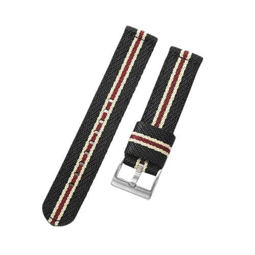 PEtbon 20mm/22mm hautfreundliches Business-Uhrenarmband aus Nylon-Canvas mit Edelstahl-Dornschließe und Schnellverschluss-Federsteg von PEtbon