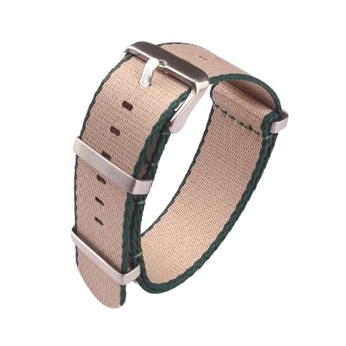 PEtbon 20mm/22mm hautfreundliches Nylon-Uhrenarmband im Militärstil mit silberner/schwarzer Edelstahl-Dornschließe von PEtbon