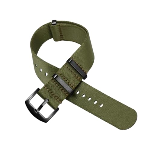 PEtbon 20mm/22mm schwarzes Edelstahl-Nato-Armband mit Dornschließe und Nylongewebe für Quarzuhren und mechanische Uhren von PEtbon