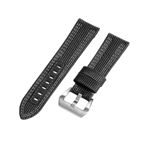 PEtbon 24mm dickes Nylon-Sportuhrenarmband für Herren und Damen mit echtem Lederfutter für den Ersatz von analogen Uhren von PEtbon