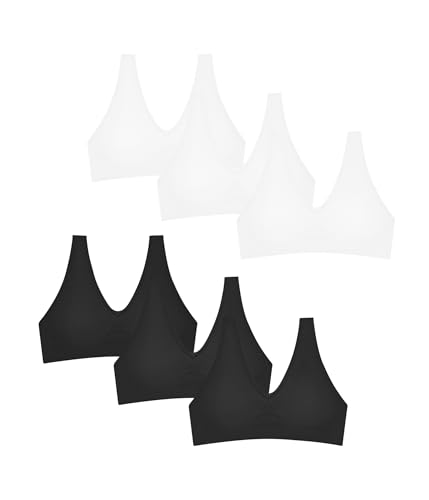 POWER FLOWER Nahtloser Mädchen-Trainings-BH mit Abnehmbare Polster Mädchen-Sport Breite Riemen Sport-BH für 8–14 Jahre (3362-Combo2, 12-14 Years) von POWER FLOWER