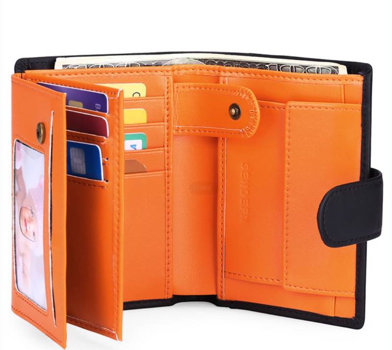 PFCTART Geldbörse Herren-Geldbörse dreifach faltbar großes Echtleder-Geldbörse (Anti-Diebstahl-Bürste, Mit Geschenkbox), mit 16 Kartenfächern und Münzgeldfach RFID-Schutz von PFCTART