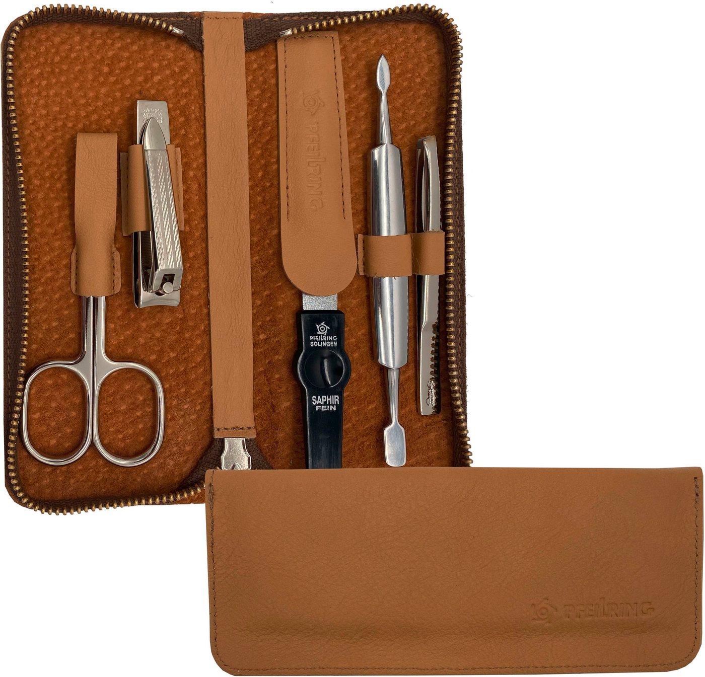 PFEILRING Maniküre-Etui, 5 tlg., Reißverschlussetui Nappaleder von PFEILRING