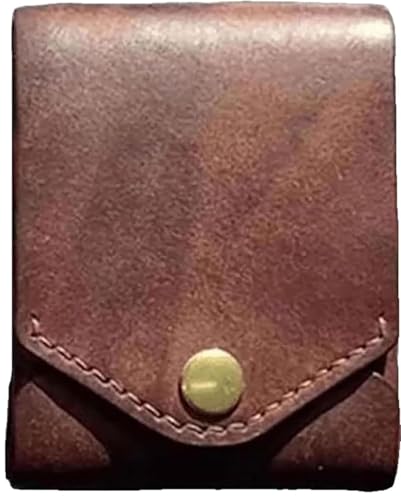 PFHFRJZLQ Multifunktionale kleine Geldbörse, handgefertigter Vintage-Leder-Geldbeutel, Visitenkartenetui aus Leder für den täglichen Weg zur Arbeit und auf Reisen von PFHFRJZLQ