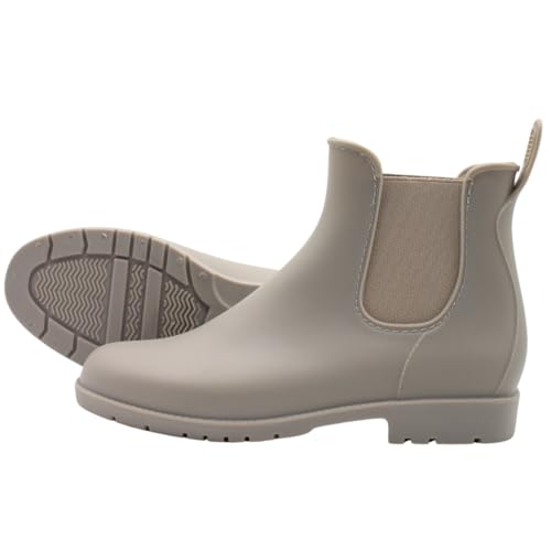 PFIFF Damen Gummistiefel, Wasserdicht Winddicht Chelsea Jodhpur Stiefel, Grau 41 von PFIFF