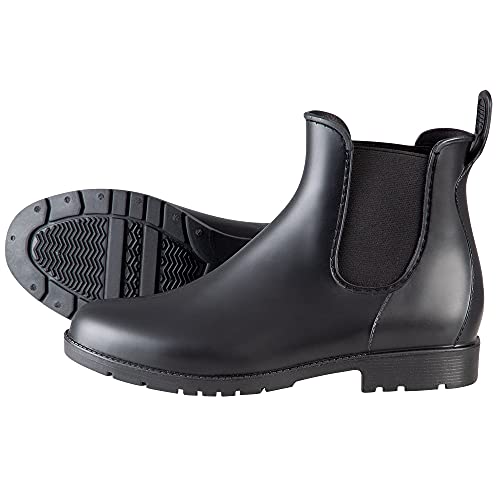 PFIFF Damen Gummistiefel, Wasserdicht Winddicht Chelsea Jodhpur Stiefel, Schwarz 32 von PFIFF