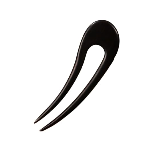 Hölzerne chinesische Haarstäbe Haarnadel U-förmige Haargabeln Haarstyling-Tools Kopfbedeckung Frauen Haarknoten(Black-style2) von PFIOEUL