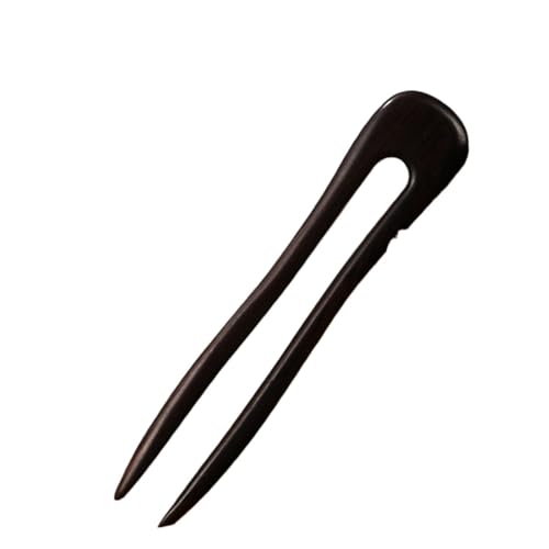 Hölzerne chinesische Haarstäbe Haarnadel U-förmige Haargabeln Haarstyling-Tools Kopfbedeckung Frauen Haarknoten(Black-style3) von PFIOEUL