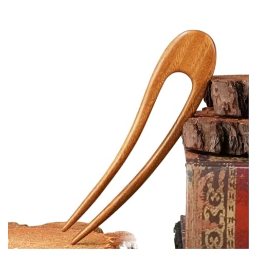 Hölzerne chinesische Haarstäbe Haarnadel U-förmige Haargabeln Haarstyling-Tools Kopfbedeckung Frauen Haarknoten(Brown-style1) von PFIOEUL