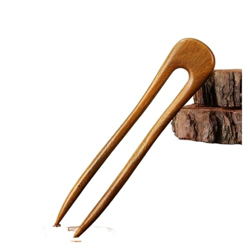 Hölzerne chinesische Haarstäbe Haarnadel U-förmige Haargabeln Haarstyling-Tools Kopfbedeckung Frauen Haarknoten(Brown-style3) von PFIOEUL