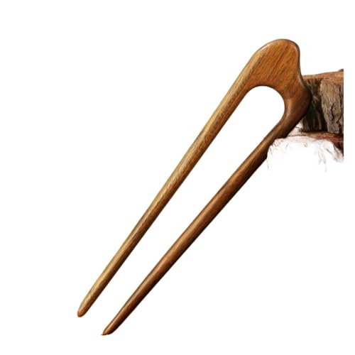 Hölzerne chinesische Haarstäbe Haarnadel U-förmige Haargabeln Haarstyling-Tools Kopfbedeckung Frauen Haarknoten(Brown-style4) von PFIOEUL
