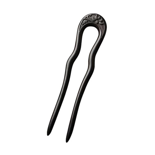 Holzhaarnadeln, U-förmige Haarstäbe, Hanfu-Haarschmuck, einfache hölzerne Haarknoten-Essstäbchen, Mädchen-Retro-Schmuck(Color 1) von PFIOEUL