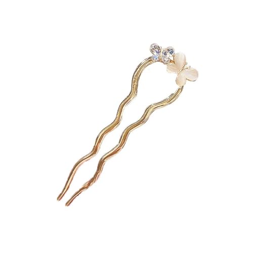 Kristallopal-Schmetterlings-Haarnadel for Damen im antiken Stil, einfache, neue U-förmige Metall Sommer-Kopfbedeckung von PFIOEUL
