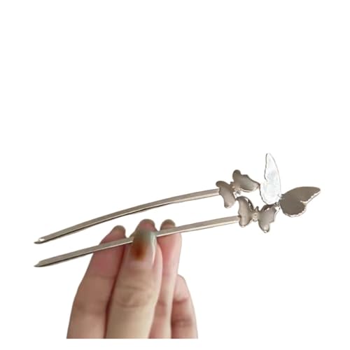 Metall U-förmige Schmetterling Haarnadel Frauen Neue Chinesische Stil Elegante Temperament Pan Haar Clip Hanfu Zubehör(Style 02) von PFIOEUL