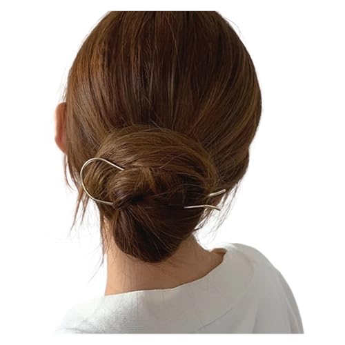 Schmetterling Metall Haargabel Clip Frauen Haarnadel Kämme Messy Bun Haarnadel Clip Seitenkämme Hochsteckfrisur Sticks Haar Styling Werkzeug Geschenke(Gold 1pc 11cm) von PFIOEUL