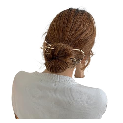 Schmetterling Metall Haargabel Clip Frauen Haarnadel Kämme Messy Bun Haarnadel Clip Seitenkämme Hochsteckfrisur Sticks Haar Styling Werkzeug Geschenke(Gold 2pc 11cm) von PFIOEUL