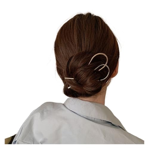 Schmetterling Metall Haargabel Clip Frauen Haarnadel Kämme Messy Bun Haarnadel Clip Seitenkämme Hochsteckfrisur Sticks Haar Styling Werkzeug Geschenke(Gold Silver 2pc 11cm) von PFIOEUL