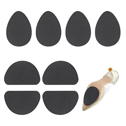 4 Paar rutschfeste Einlegesohlen, rutschfeste Schuhclips, selbstklebender rutschfester Gummi, selbstklebende rutschfeste High Heels-Aufkleber, Aufkleber zur Reduzierung von Fersengeräuschen (Schwarz) von PFLYPF