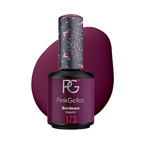 Pink Gellac UV Gel Nagellack - 173 Bordeaux 15 ml - Gel Lack Rot - Lang Anhaltender Gellack UV - Einfache Entfernung Shellac Nagellack - Nail Gel Polish - UV Nagellack Made in Holland von Pink Gellac