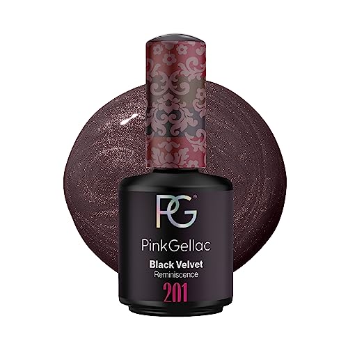 Pink Gellac UV Gel Nagellack - 201 Black Velvet 15 ml - Shellac Nagellack Schwarz - Gel Nail Polish - Gelnagellack für UV Lampe - Einfache Anwendung Gel Lack - UV Nagellack Made in Holland von Pink Gellac