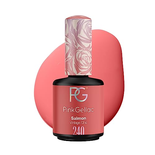 Pink Gellac UV Gel Nagellack - 240 Salmon 15 ml - Gel Lack Rosa - Lang Anhaltender Gellack UV - Einfache Entfernung Shellac Nagellack - Nail Gel Polish - UV Nagellack Made in Holland von Pink Gellac