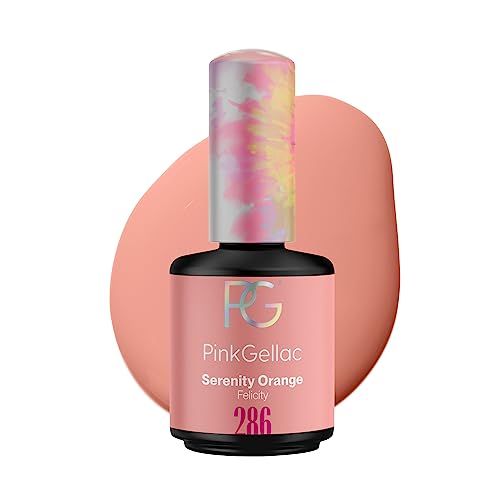 Pink Gellac UV Gel Nagellack - 286 Serenity Orange 15 ml - Gel Lack Orange - Lang Anhaltender Gellack UV - Einfache Entfernung Shellac Nagellack - Nail Gel Polish - UV Nagellack Made in Holland von Pink Gellac