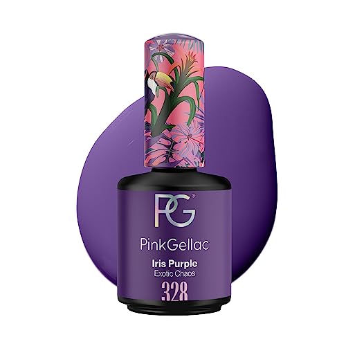 Pink Gellac UV Gel Nagellack - 328 Iris Purple 15 ml - Gel Lack Purper - Lang Anhaltender Gellack UV - Einfache Entfernung Shellac Nagellack - Nail Gel Polish - UV Nagellack Made in Holland von Pink Gellac