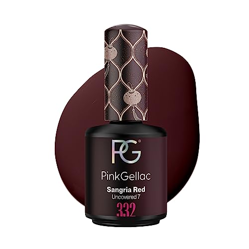 Pink Gellac UV Gel Nagellack - 332 Sangria Red 15 ml - Shellac Nagellack Dunkelrot - Gel Nail Polish - Gelnagellack für UV Lampe - Einfache Anwendung Gel Lack - UV Nagellack Made in Holland von Pink Gellac