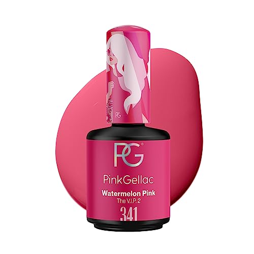 Pink Gellac UV Gel Nagellack - 341 Watermelon Pink 15 ml - Gel Lack Rosa - Lang Anhaltender Gellack UV - Einfache Entfernung Shellac Nagellack - Nail Gel Polish - UV Nagellack Made in Holland von Pink Gellac