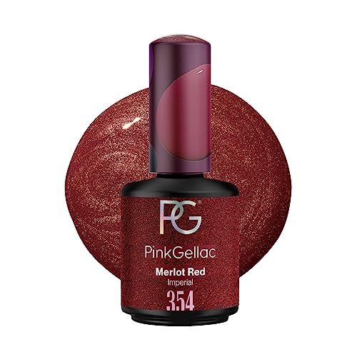 Pink Gellac UV Gel Nagellack - 354 Merlot Red 15 ml - Gel Lack Rot - Lang Anhaltender Gellack UV - Einfache Entfernung Shellac Nagellack - Nail Gel Polish - UV Nagellack Made in Holland von Pink Gellac