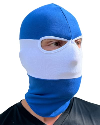 PGWEAR Sturmhaube in blau weiß gestreift I Maske Balaclava Beanie I Ultras Hooligans von PGWEAR