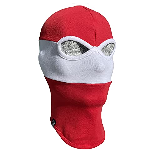 PGWEAR Sturmhaube in rot weiß gestreift I Maske Balaclava Beanie I Ultras Hooligans Ski Motorrad von PGWEAR