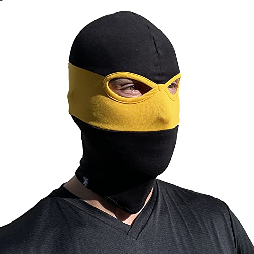 PGWEAR Sturmhaube in schwarz gelb gestreift I Maske Balaclava Beanie I Ultras Hooligans Ski Motorrad von PGWEAR
