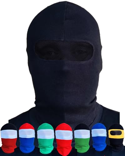 PG Wear Sturmhaube NET in schwarz blau weiß rot gelb grün (schwarz), Einheitsgröße von PGWEAR