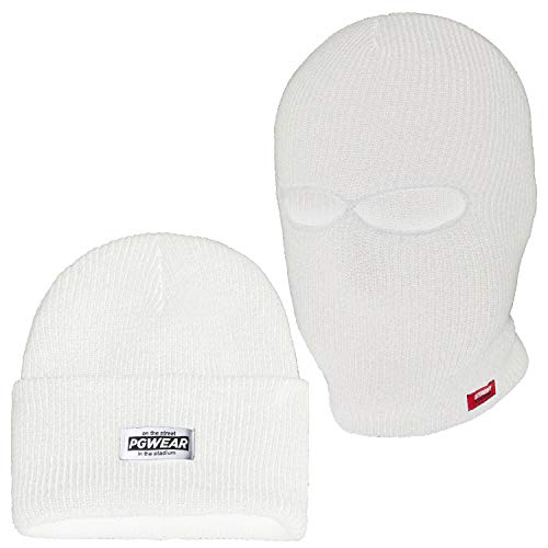 PGWEAR Mütze und Sturmhaube Troublemaker 2 in 1 weiß White von PGWEAR
