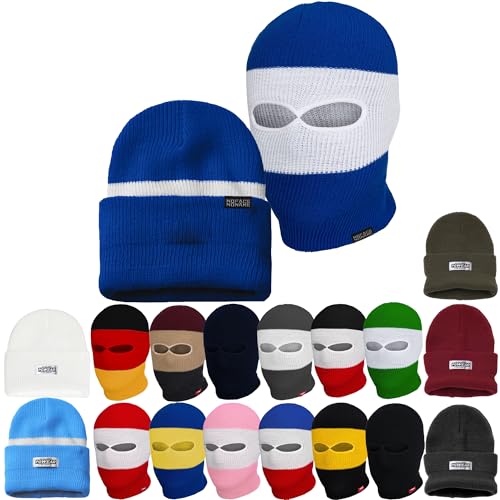 PGWEAR Sturmhaube und Mütze Troublemaker 2 in 1 Schwarz Weiß Rot Blau Gelb Grün Rosa Grau Olive Camo I Balaclava Maske Beanie I Ultras Ski Hooligans von PGWEAR